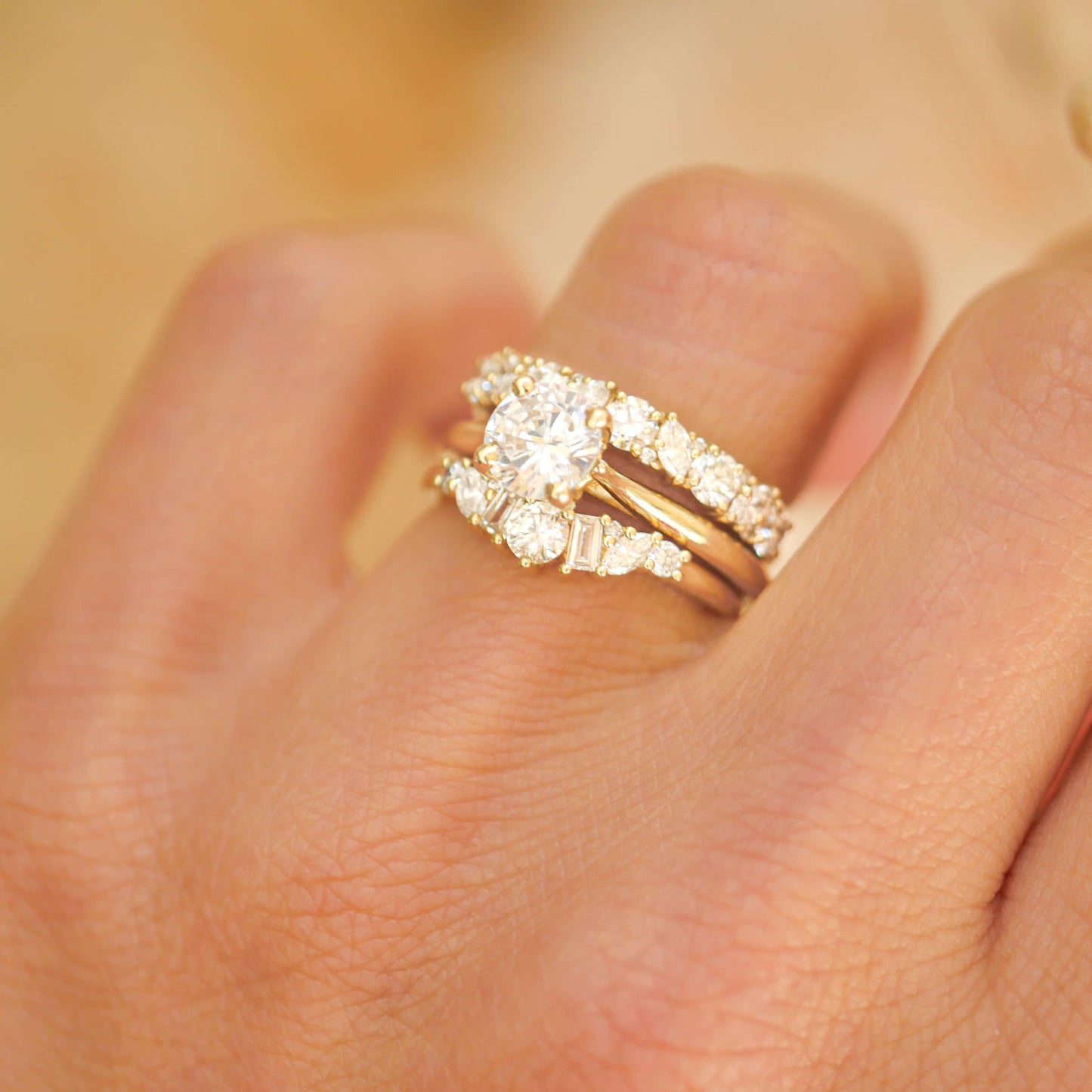 Marquise & Baguette Diamond Mosaic Contour Band
