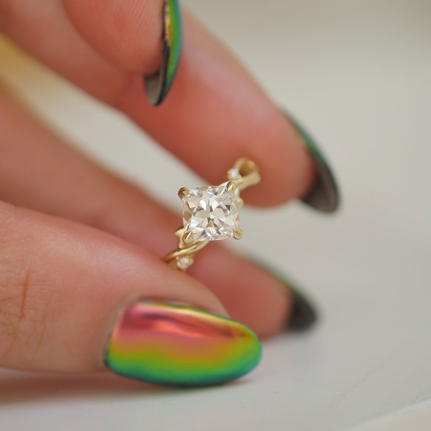 Antique Cushion Vine Ring