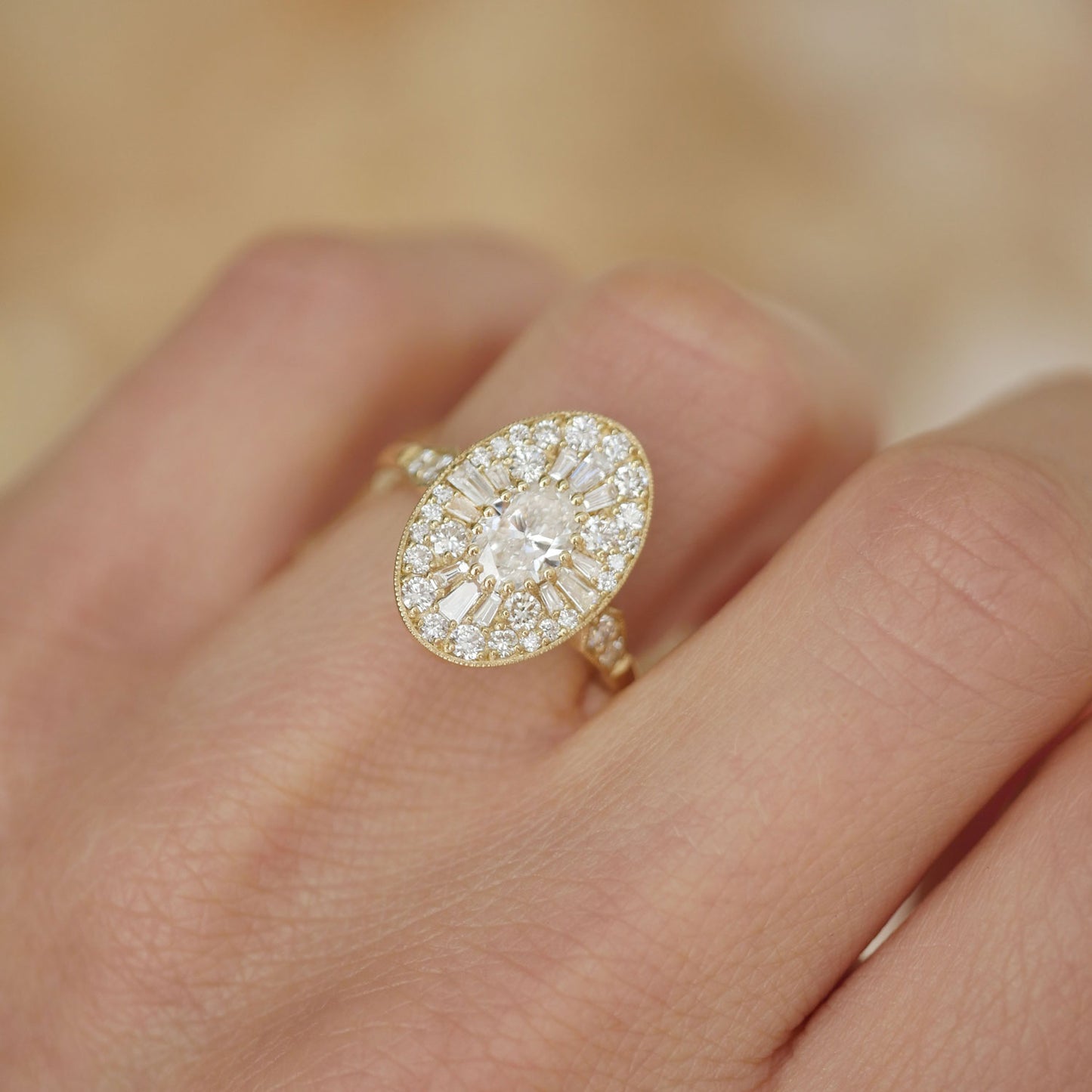 Oval Shape Ballerina Oval Diamond Mosaic Ring