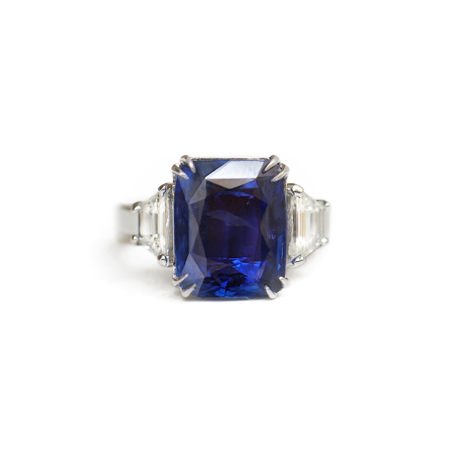 Radiant Sapphire & Diamond Engagement Ring