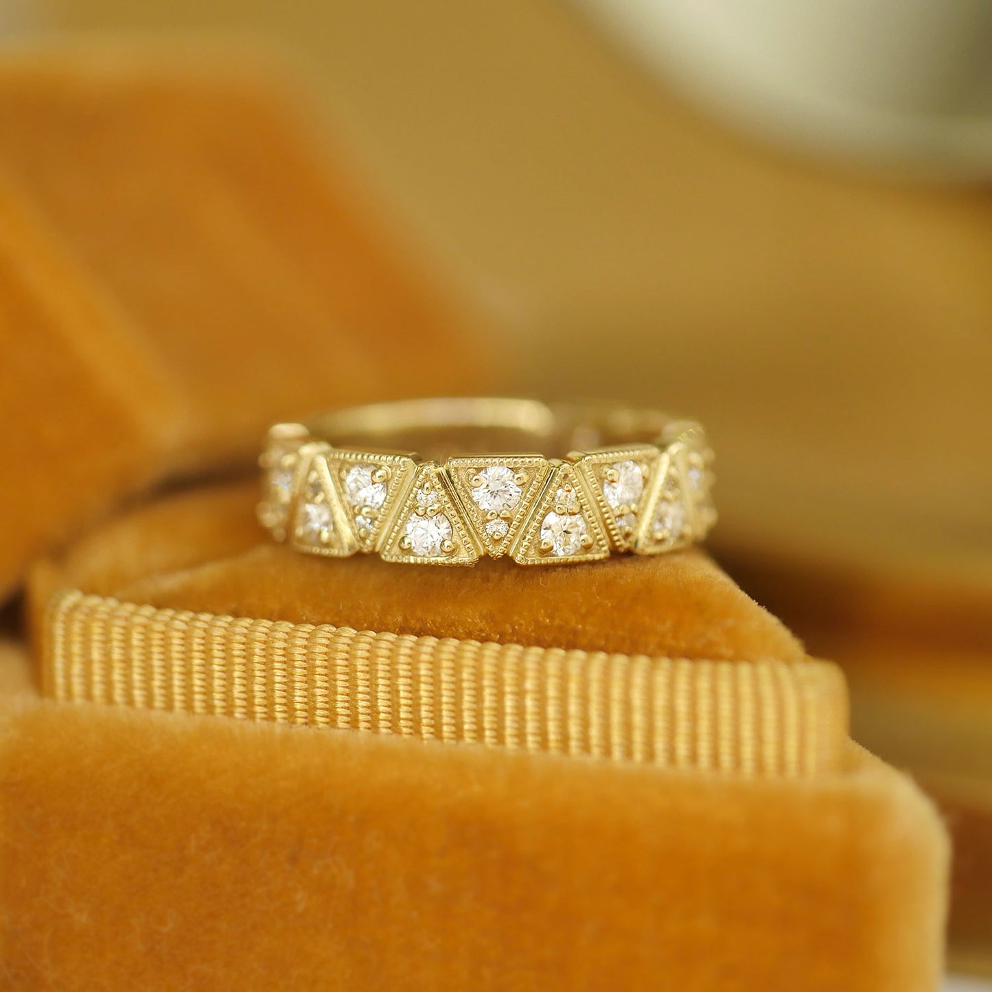 5mm Notched Diamond Triangle Ring