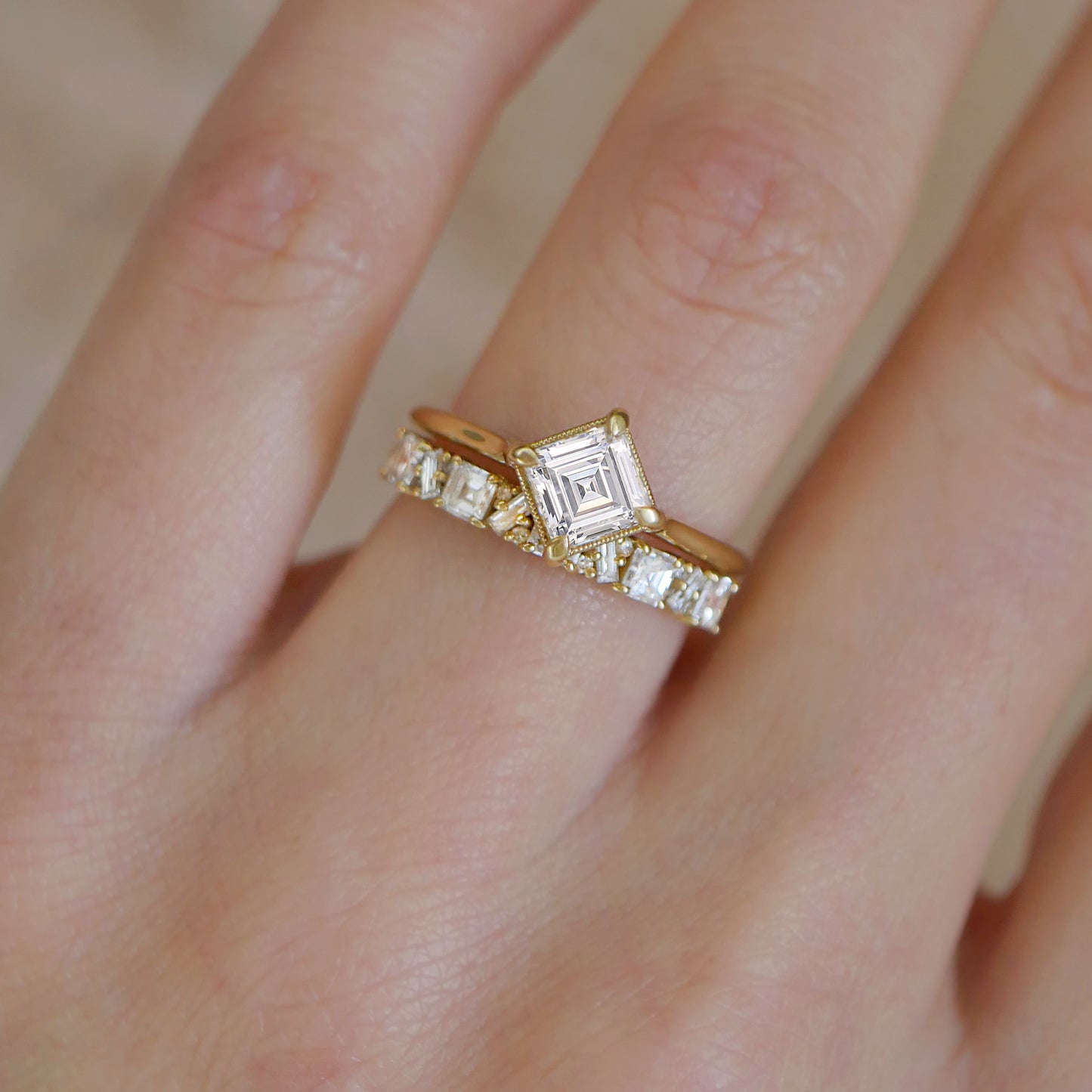 Carré Solitaire Diamond Ring
