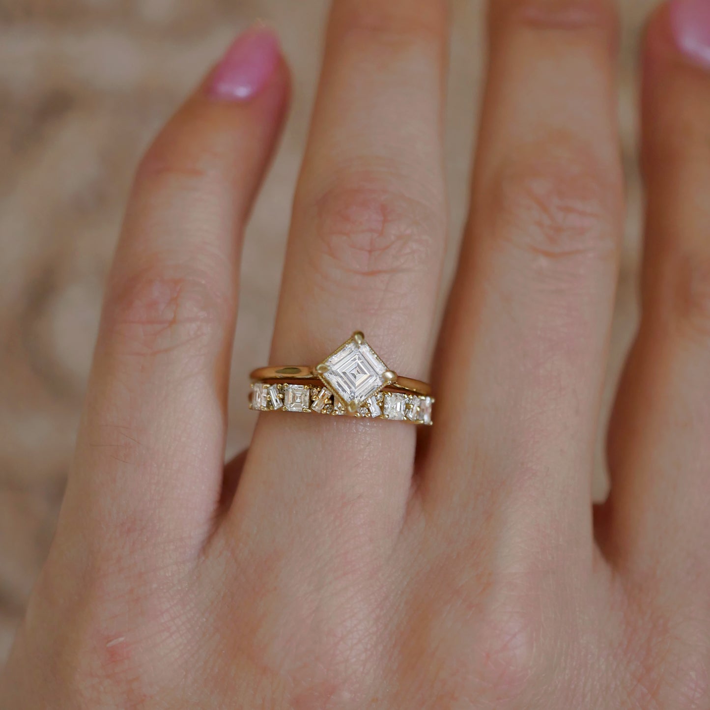 Carré Solitaire Diamond Ring