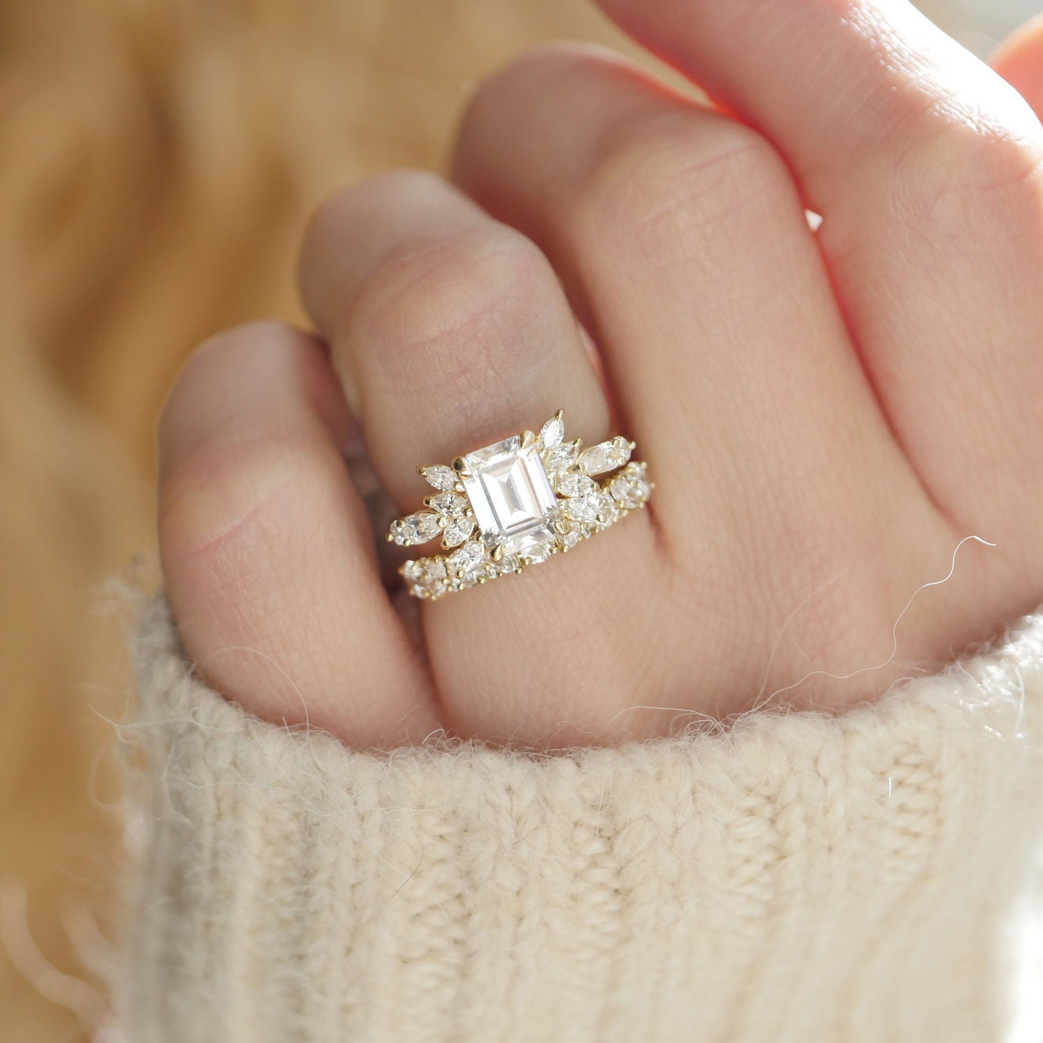 The Peacock Moissanite Diamond Mosaic Ring