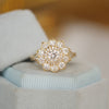 Round Diamond Mosaic Sunflower Ring