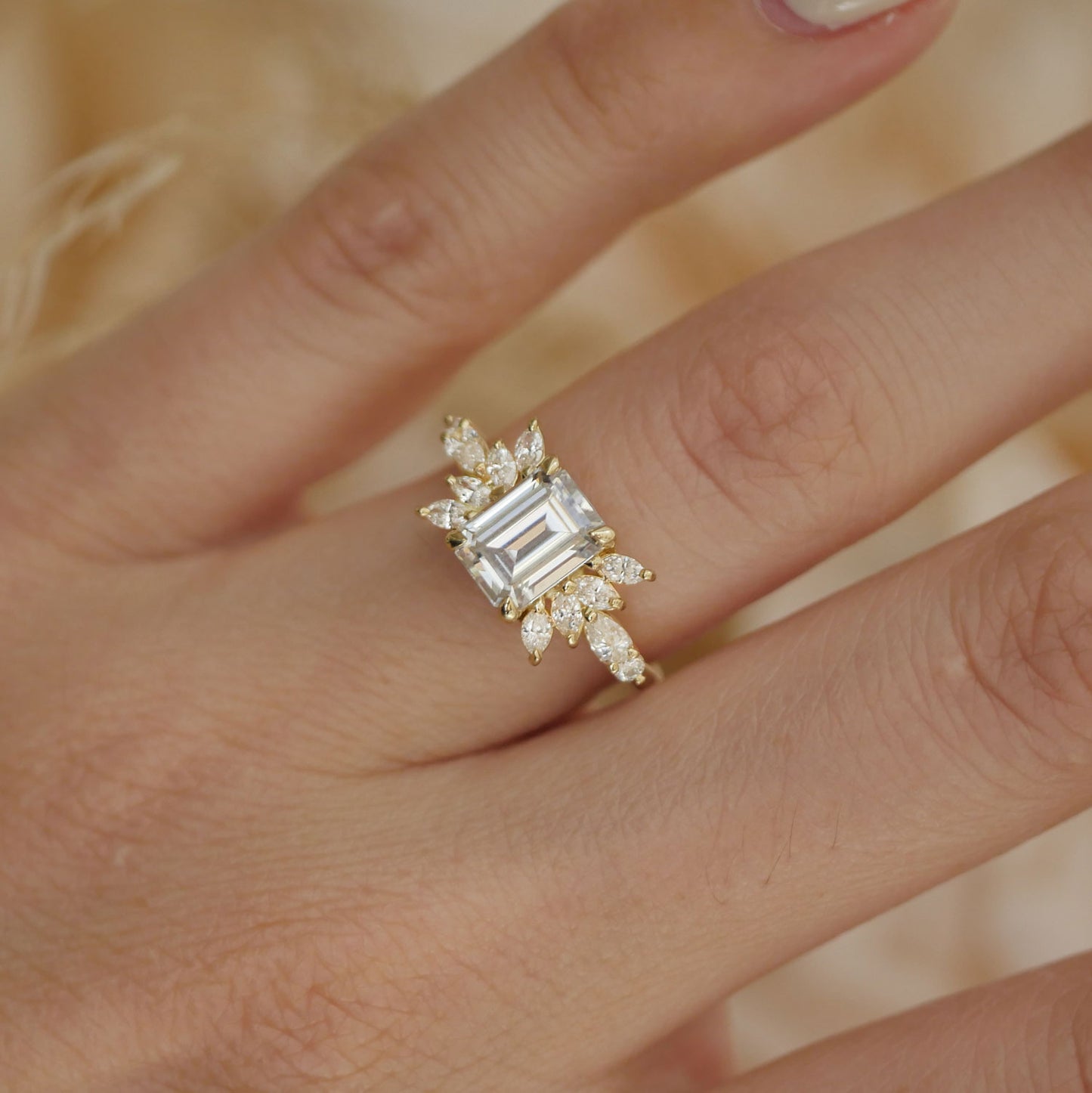 The Peacock Moissanite Diamond Mosaic Ring