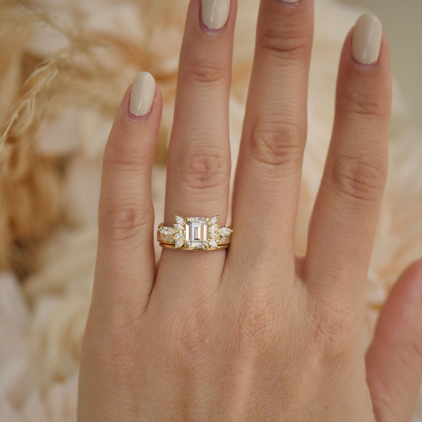 The Peacock Moissanite Diamond Mosaic Ring