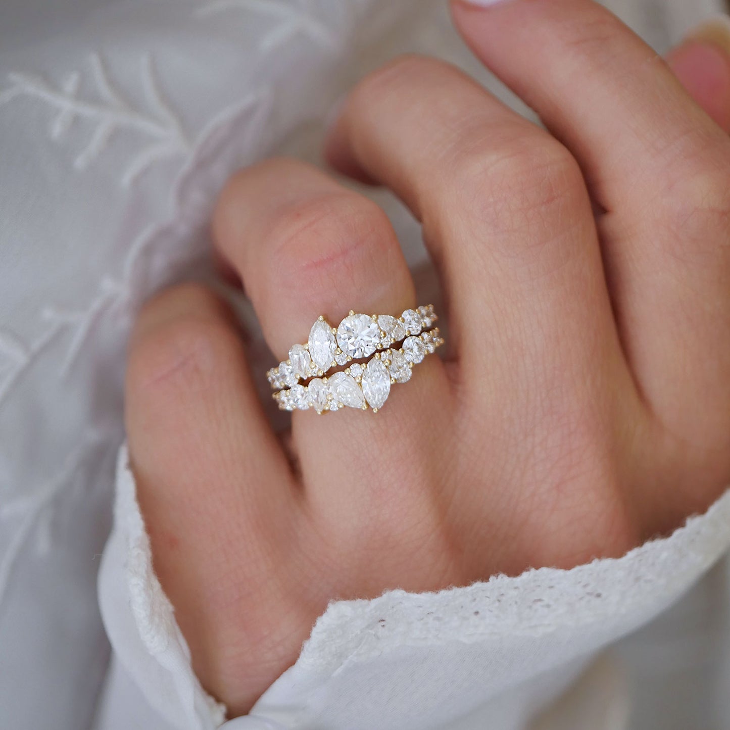 Marquise & Round Firework Diamond Mosaic Band