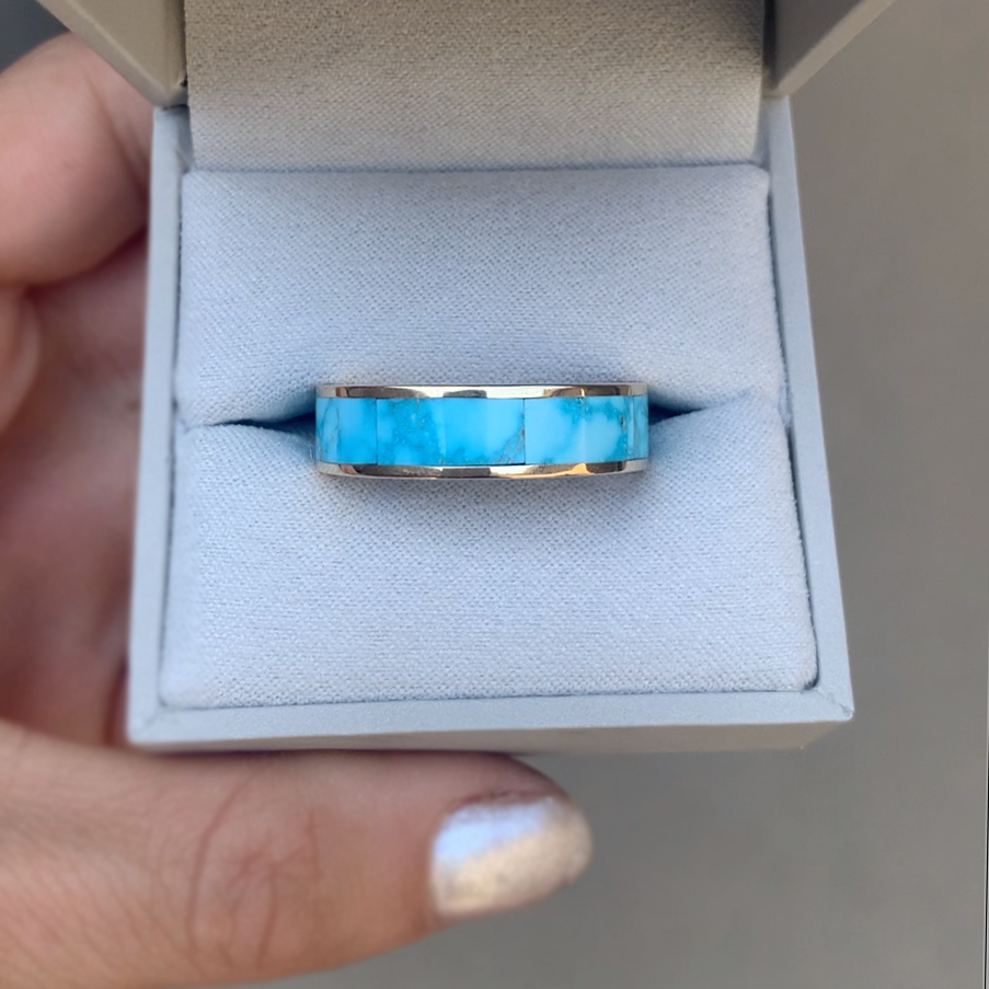 Turquoise Inlay Wedding Ring