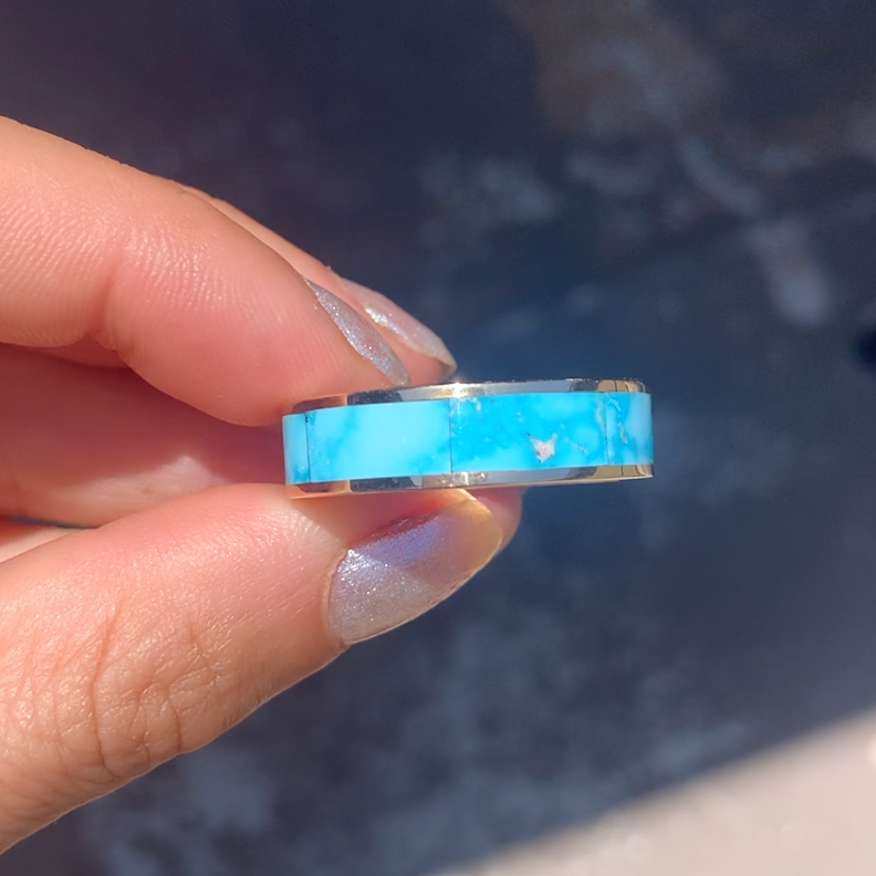 Turquoise Inlay Wedding Ring