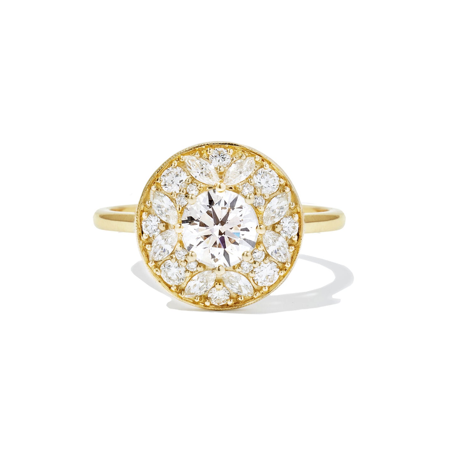 Marquise & Round Brilliant Cut Diamond Mosaic Ring 1.00 ctw center