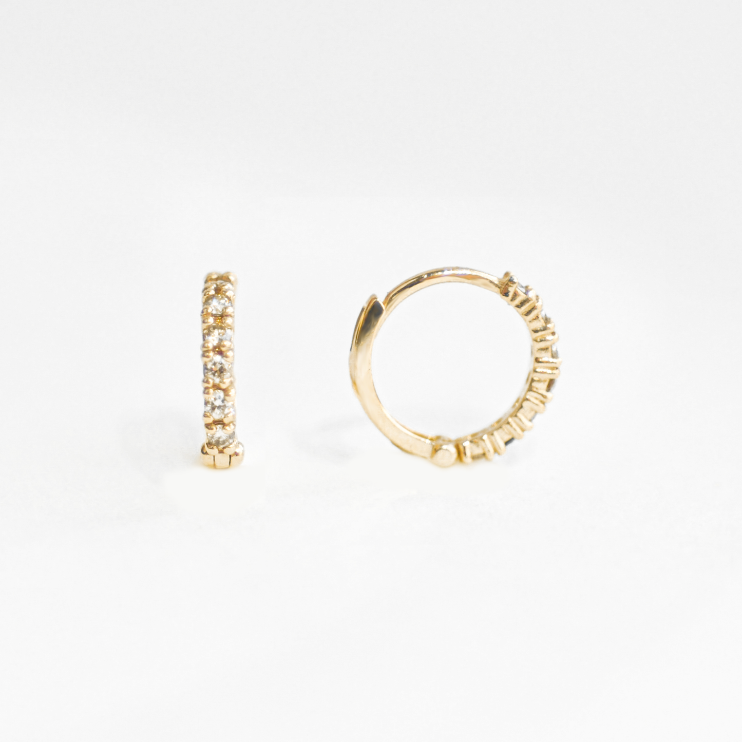 Classic Gold Diamond Huggie Earrings