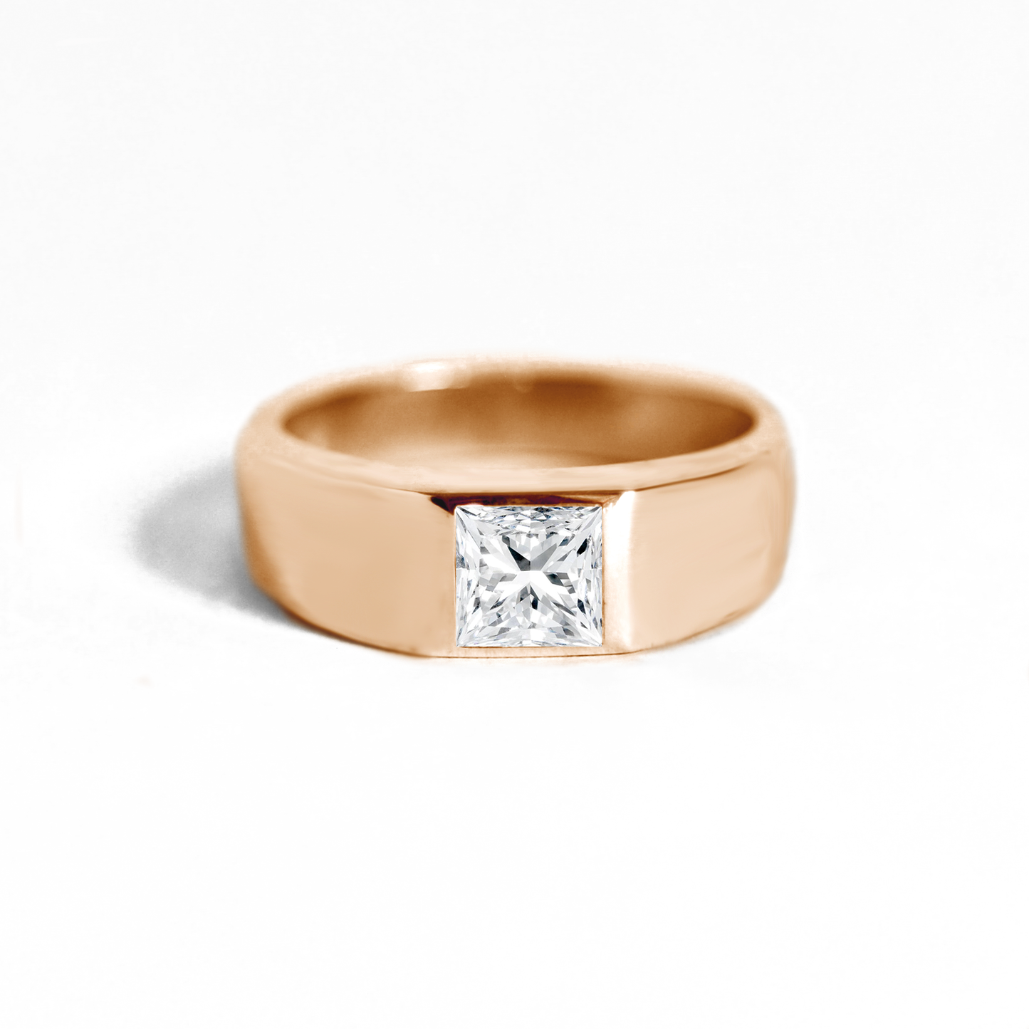Princess Cut Moissanite Signet Ring