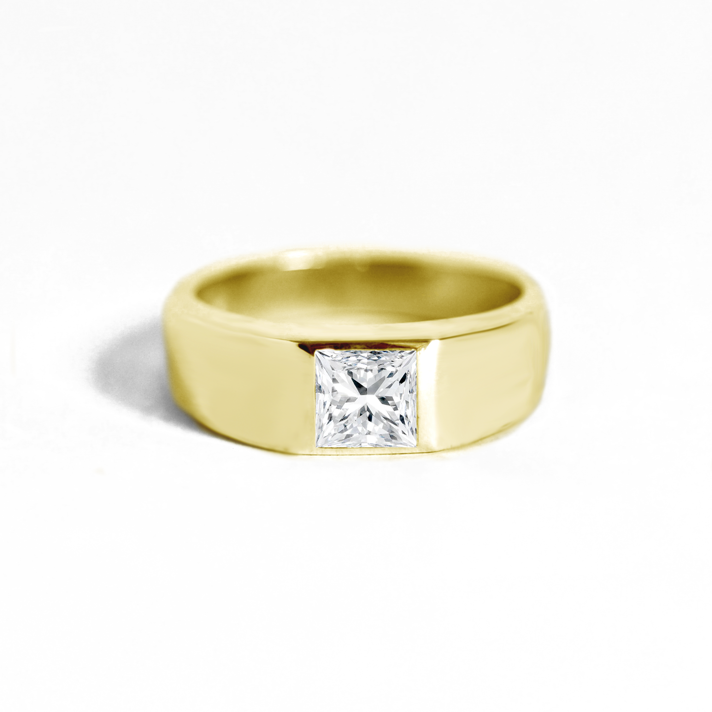Princess Cut Moissanite Signet Ring