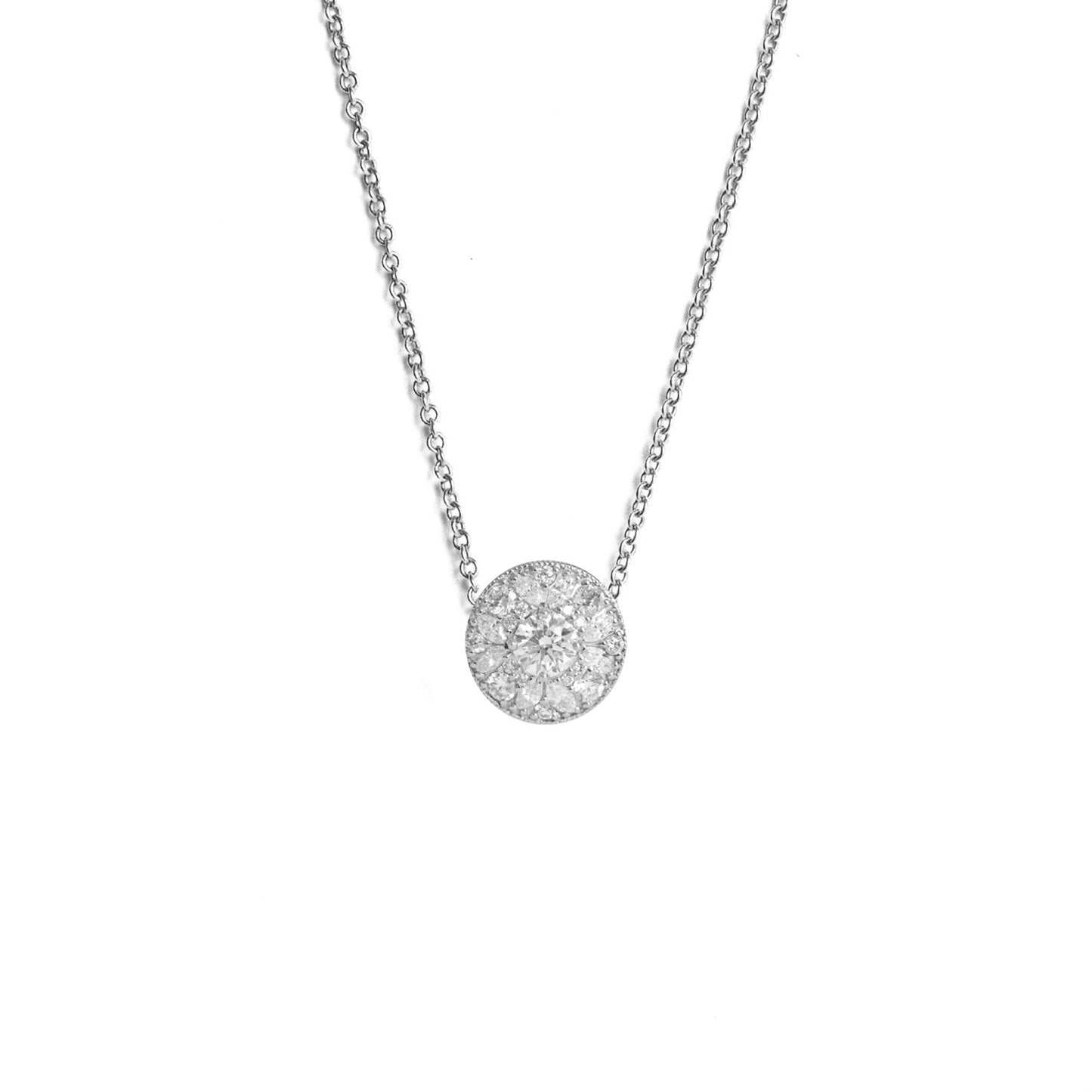 Marquise & Round Brilliant Cut Diamond Mosaic Pendant