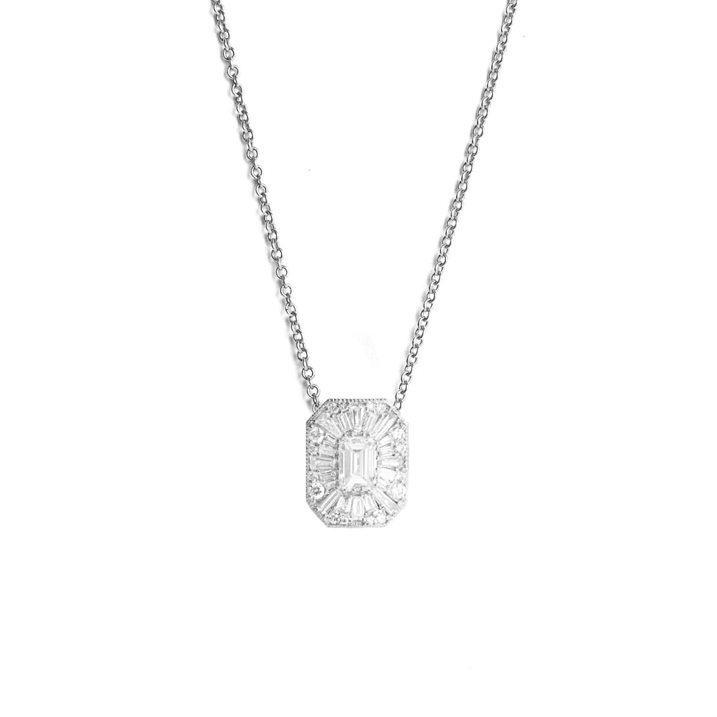 Emerald Cut Ballerina Diamond Mosaic Pendant