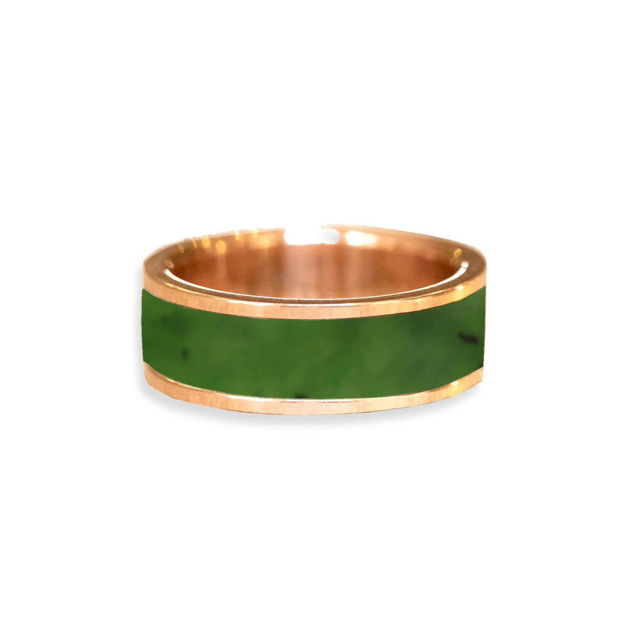 Jade Inlay Wedding Ring