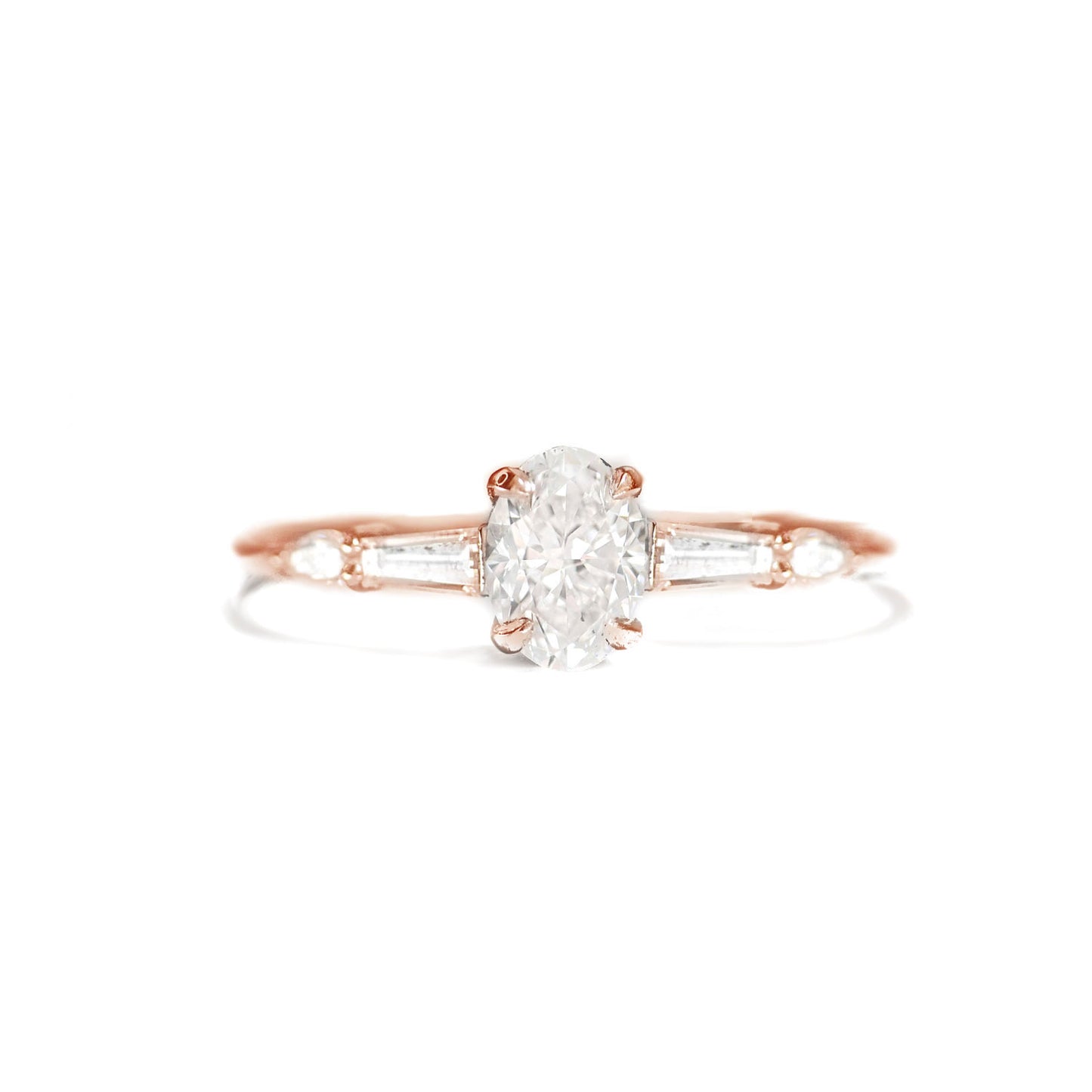 Oval Baguette & Pear Diamond Ring