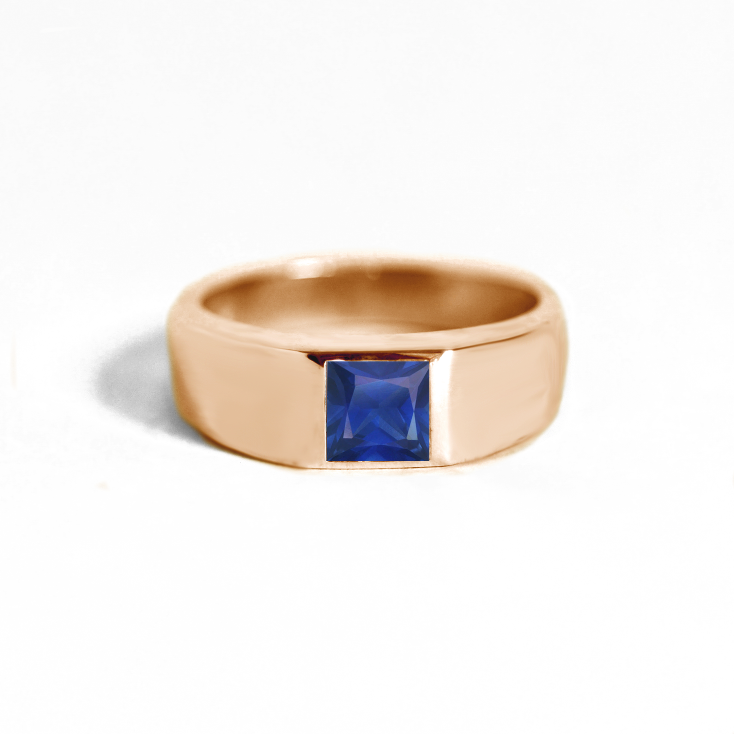 Princess Cut Sapphire Signet Ring