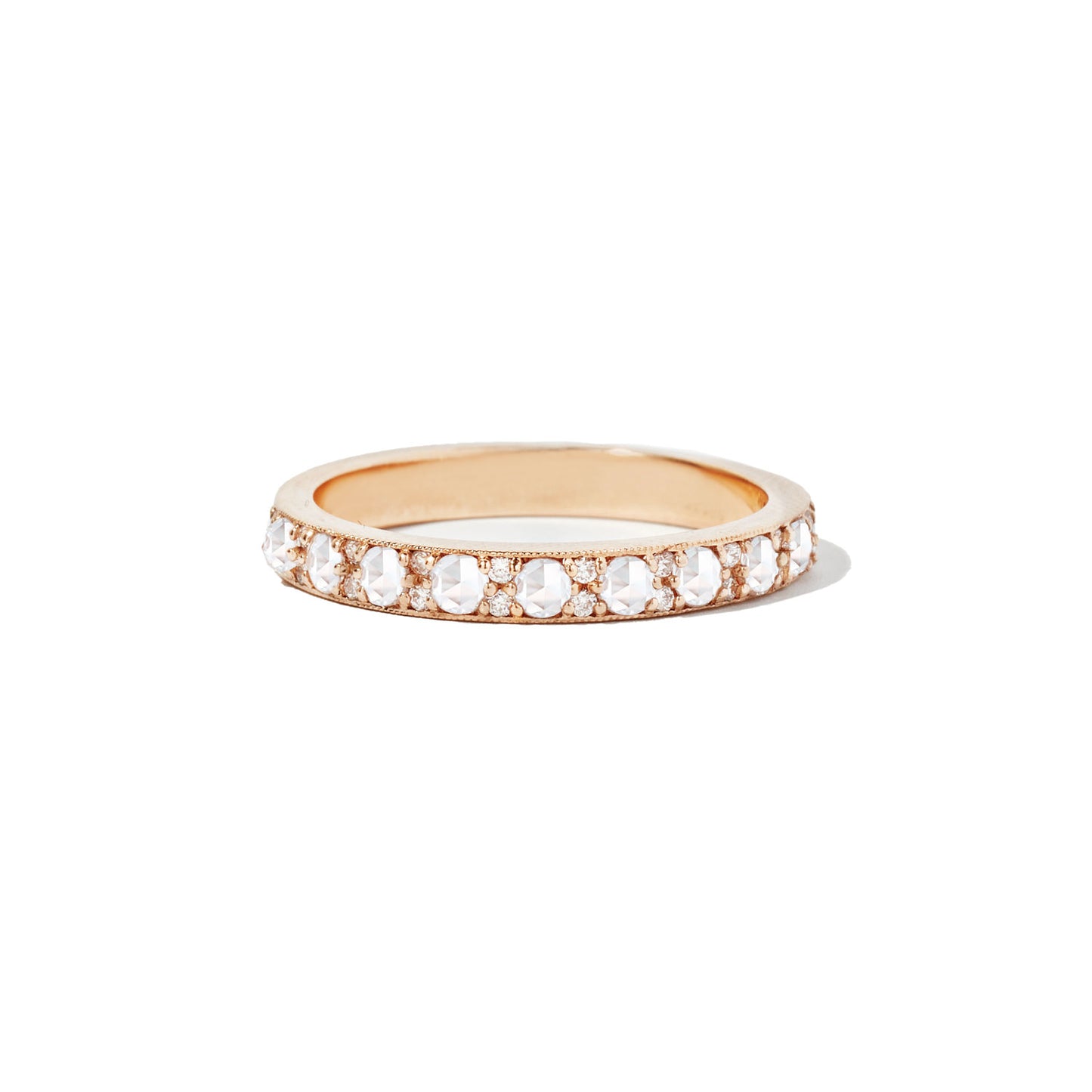 Rose Cut & Round Milgrain Diamond Mosaic Ring