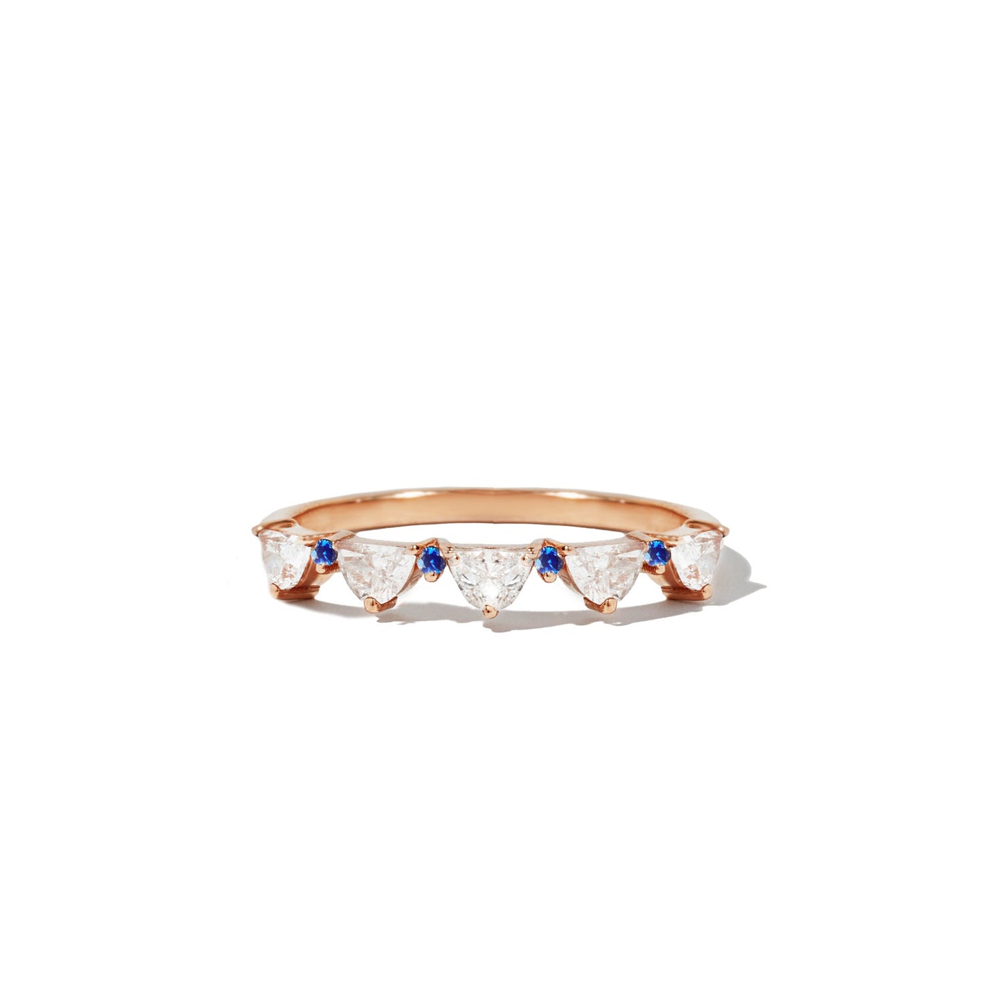 Half Moon Lace Sapphire & Diamond Mosaic Band