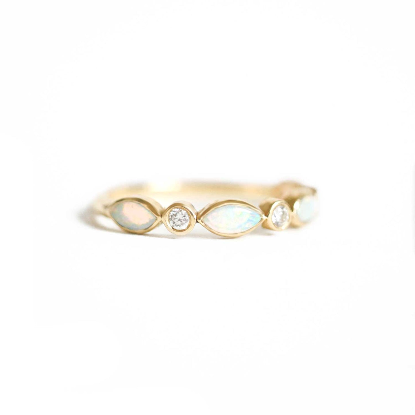Marquise Opal & Diamond Ring