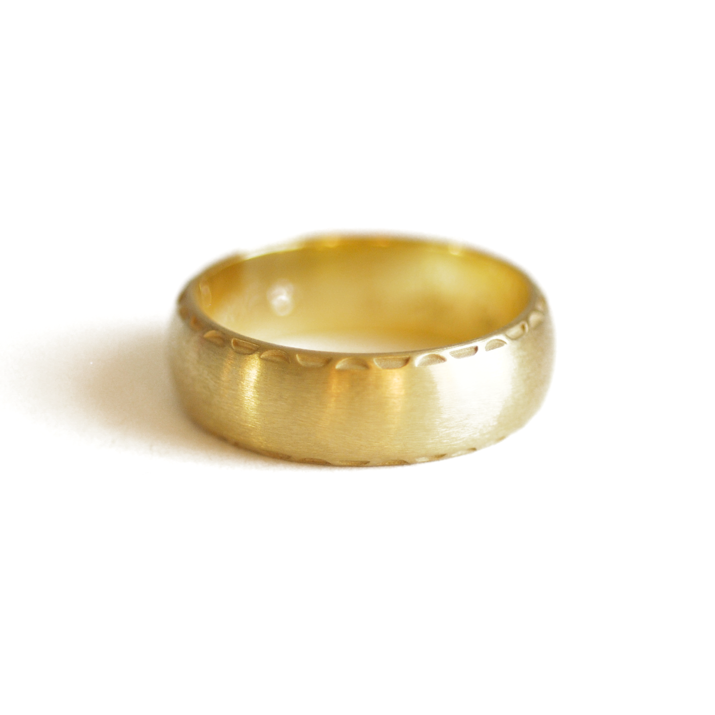 Moon Pattern Satin Mens Wedding Ring