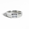 Emerald-Cut Moissanite Signet Ring