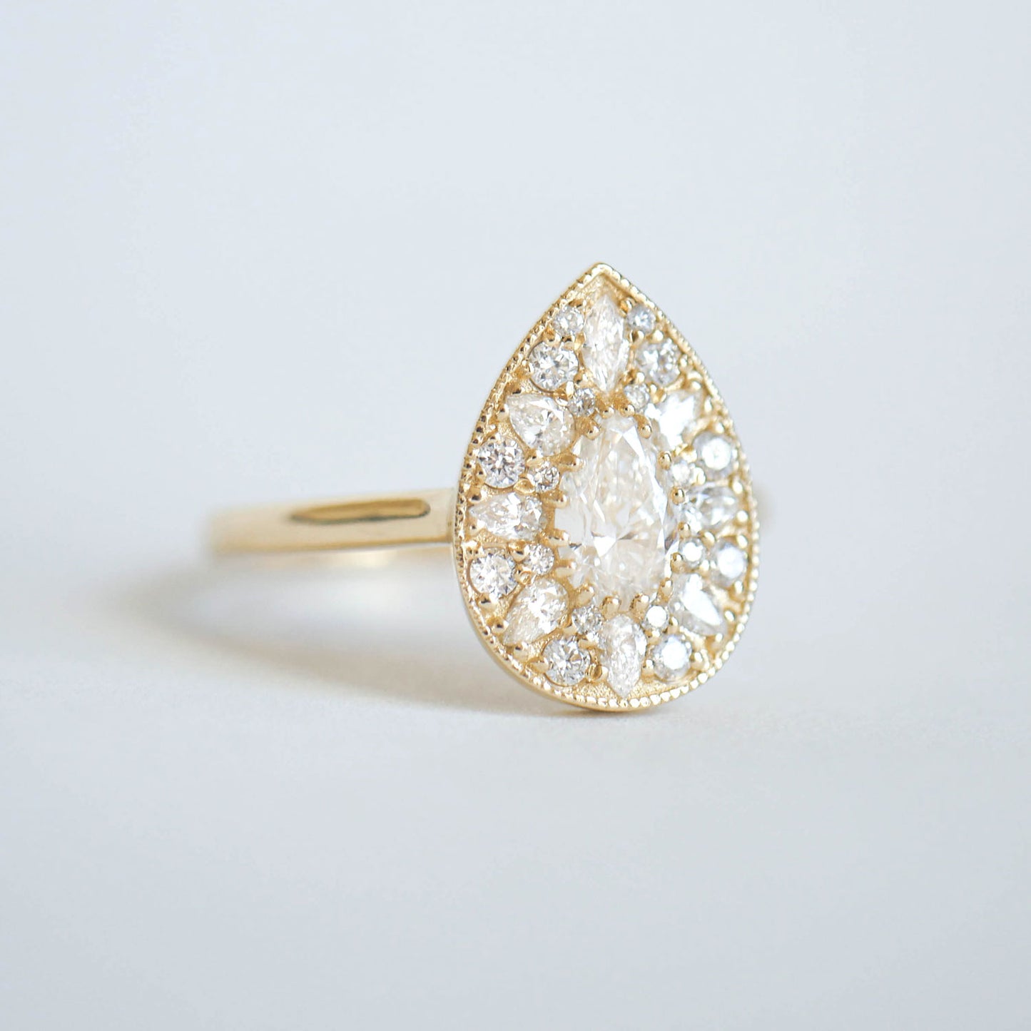 Pear-Shape Brilliant Cut Diamond Mosaic Ring