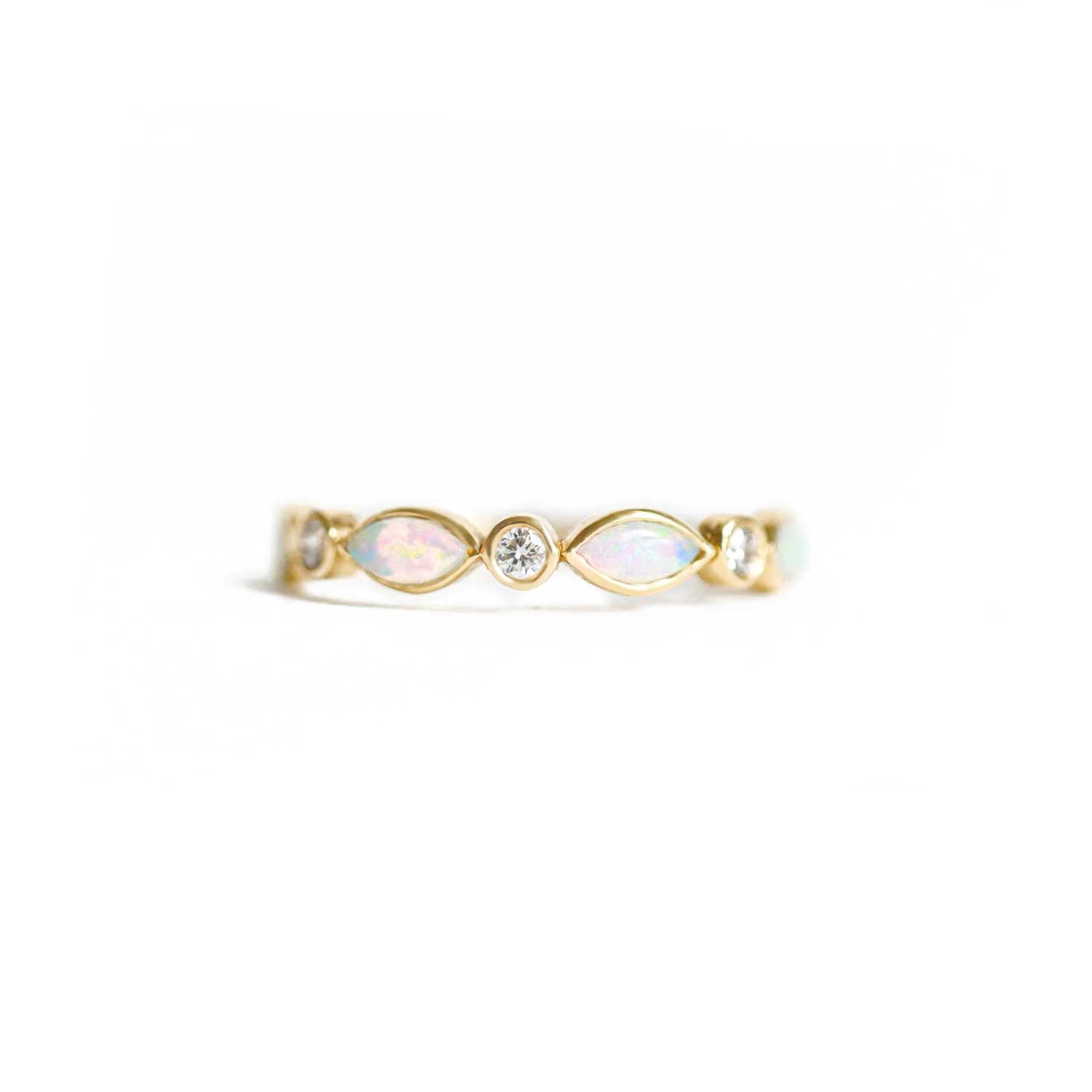 Marquise Opal & Diamond Ring