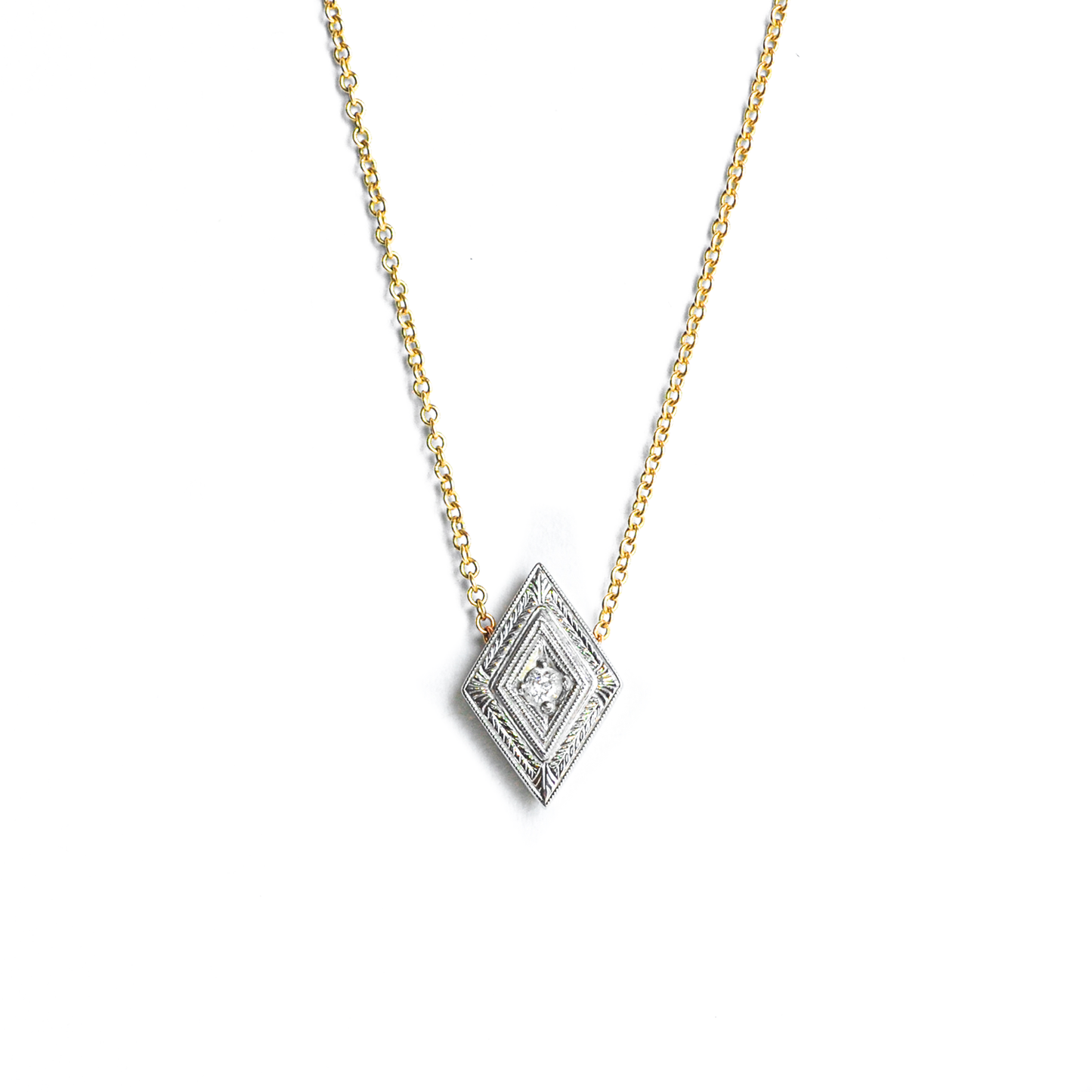 Engraved Diamond Pendant