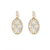 Oval Shape Ballerina Round Diamond Earrings